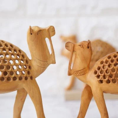 Handcrafted Wooden Camel Figurine - Image 2