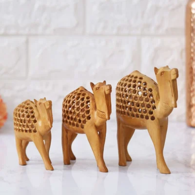 Handcrafted Wooden Camel Figurine